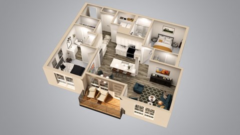 Floor plan for 2 beds, 2 baths, 1094 sqft